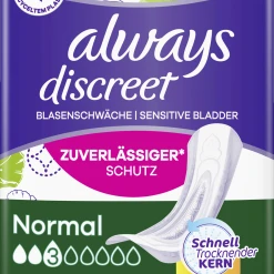 Always® Discreet Inkontinenz Blasenschwäche Normal