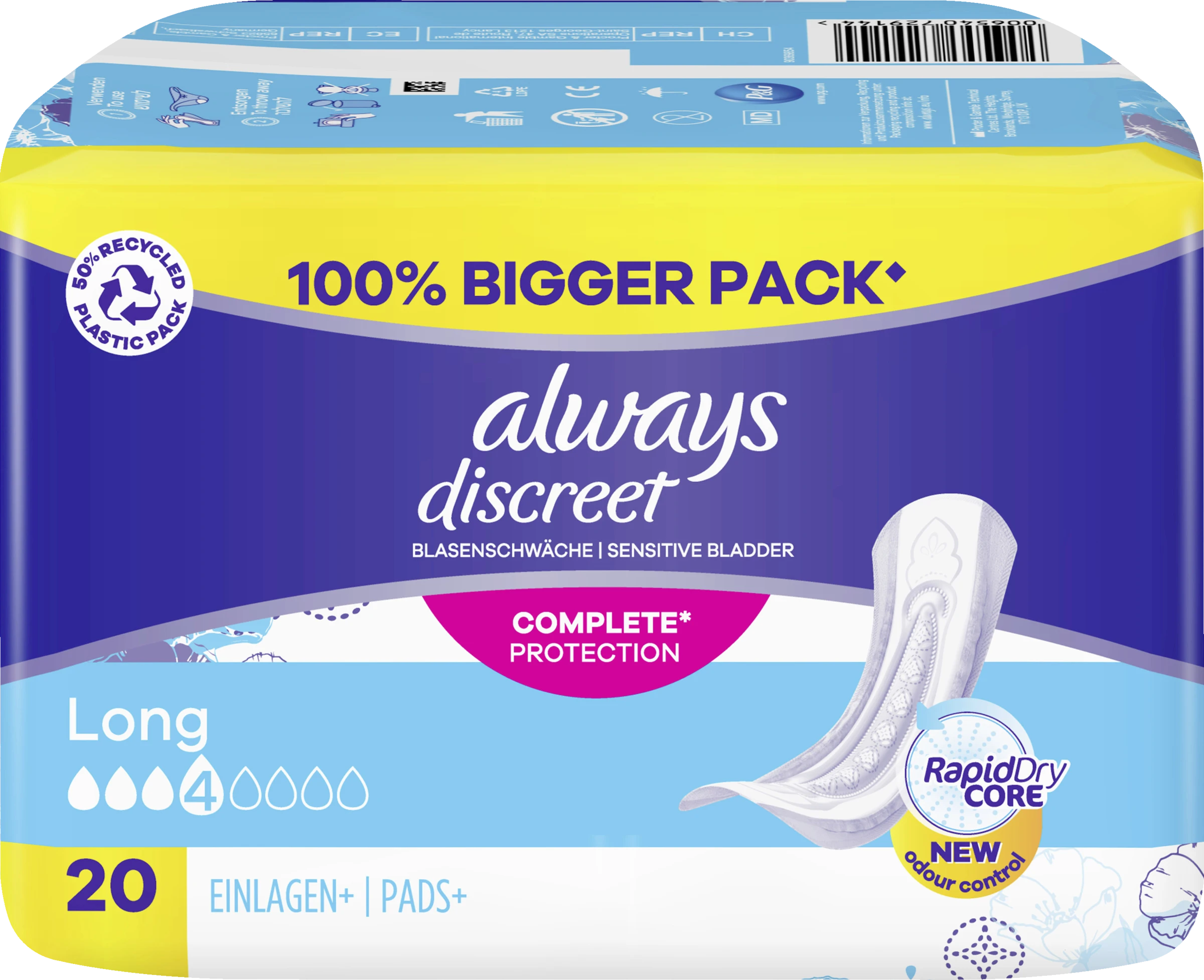 Always® Discreet Inkontinenz Long Big Pack 4 Always® Discreet Inkontinenz Long Big Pack – Bild 2