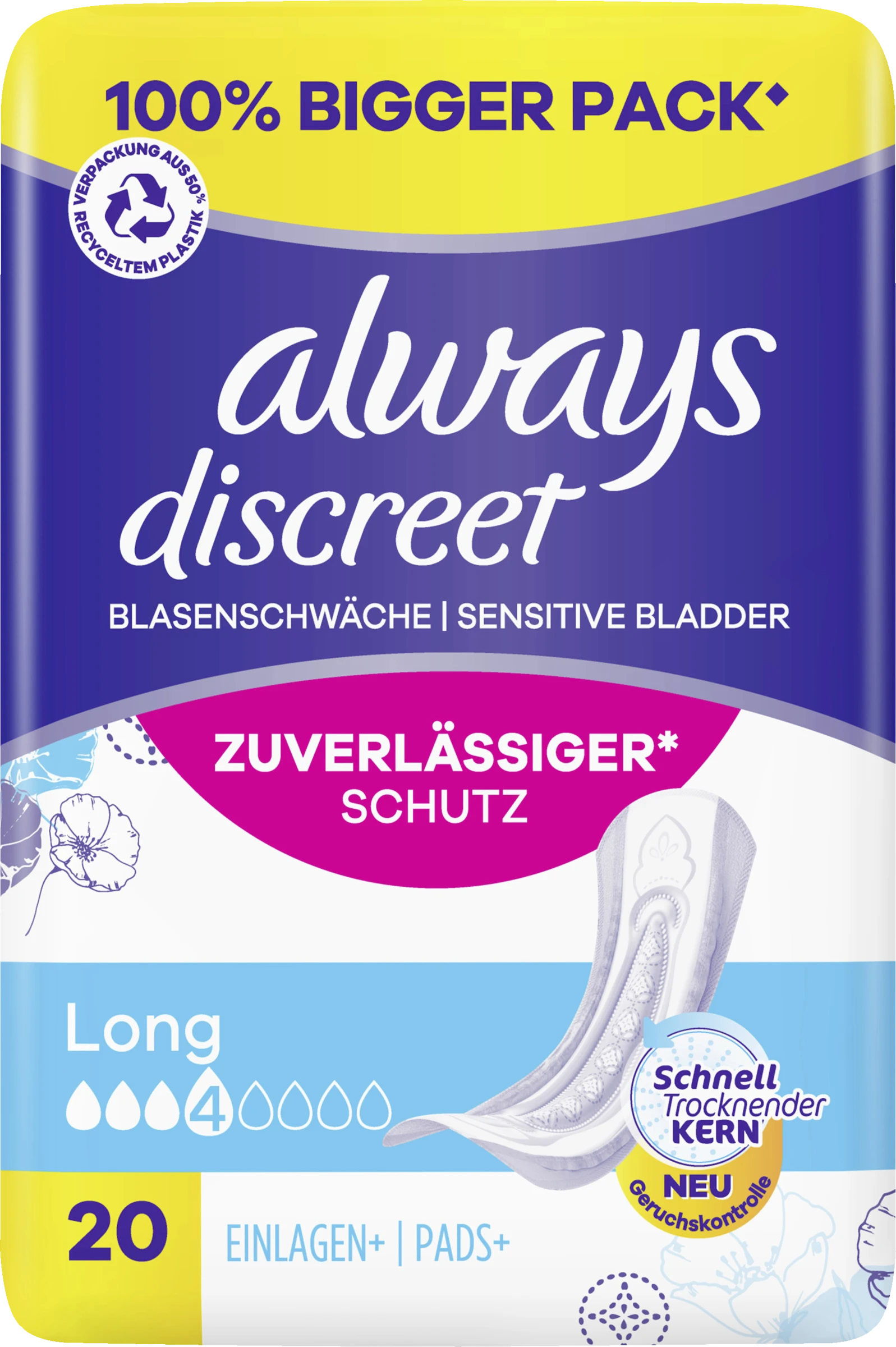 Always® Discreet Inkontinenz Long Big Pack 3 Always® Discreet Inkontinenz Long Big Pack