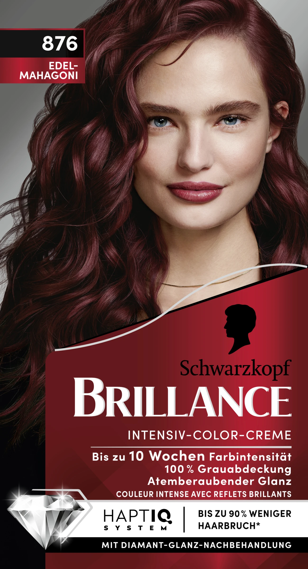 Schwarzkopf Brillance Intensiv-Color-Creme 876 Edel-Mahagoni 3 Schwarzkopf Brillance Intensiv-Color-Creme 876 Edel-Mahagoni