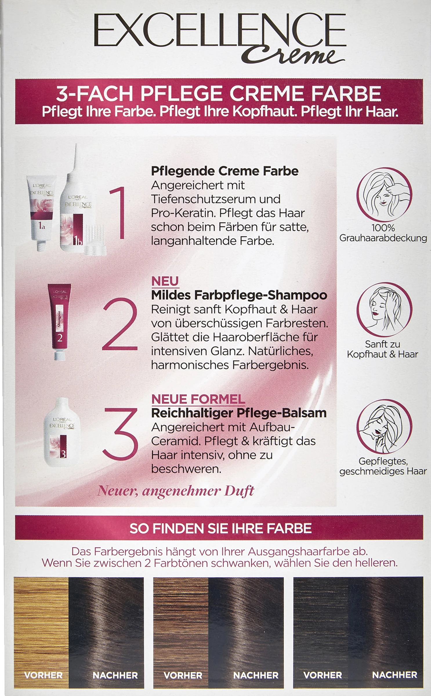 L’Oréal Paris Excellence Crème 3 Dunkelbraun 5 L’Oréal Paris Excellence Crème 3 Dunkelbraun – Bild 3