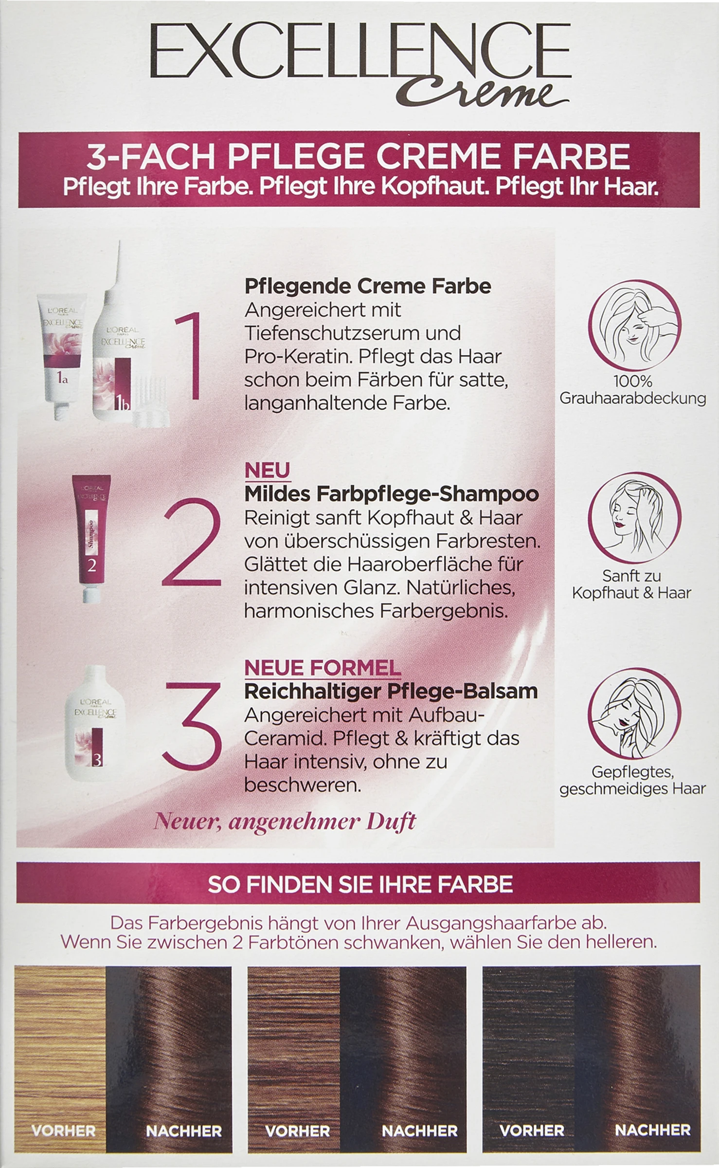 L’Oréal Paris Excellence Crème 4 Mittelbraun 5 L’Oréal Paris Excellence Crème 4 Mittelbraun – Bild 3
