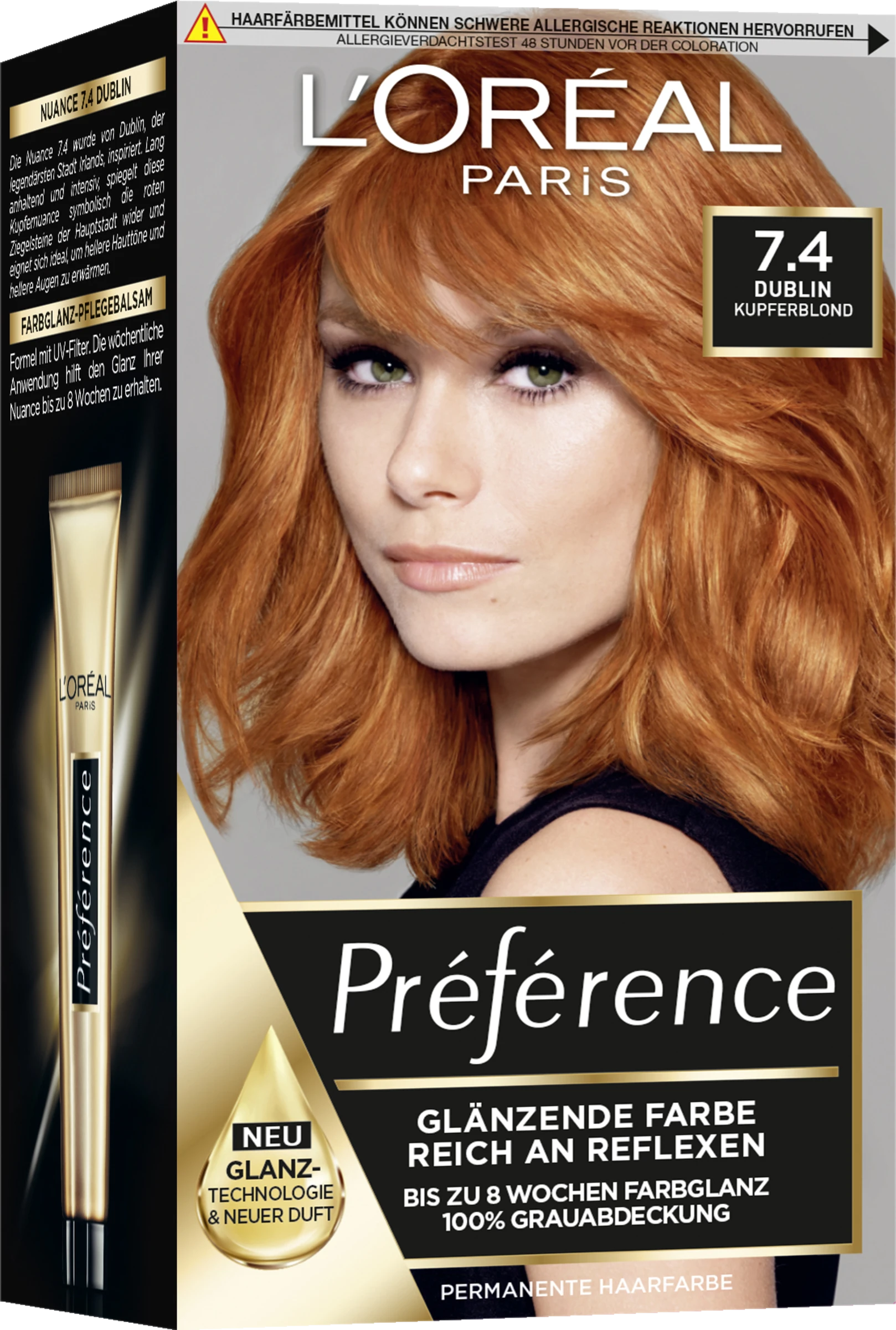 L’Oréal Paris Préférence Permanente Haarfarbe 7.4 Kupferblond (Dublin) 3 L’Oréal Paris Préférence Permanente Haarfarbe 7.4 Kupferblond (Dublin)
