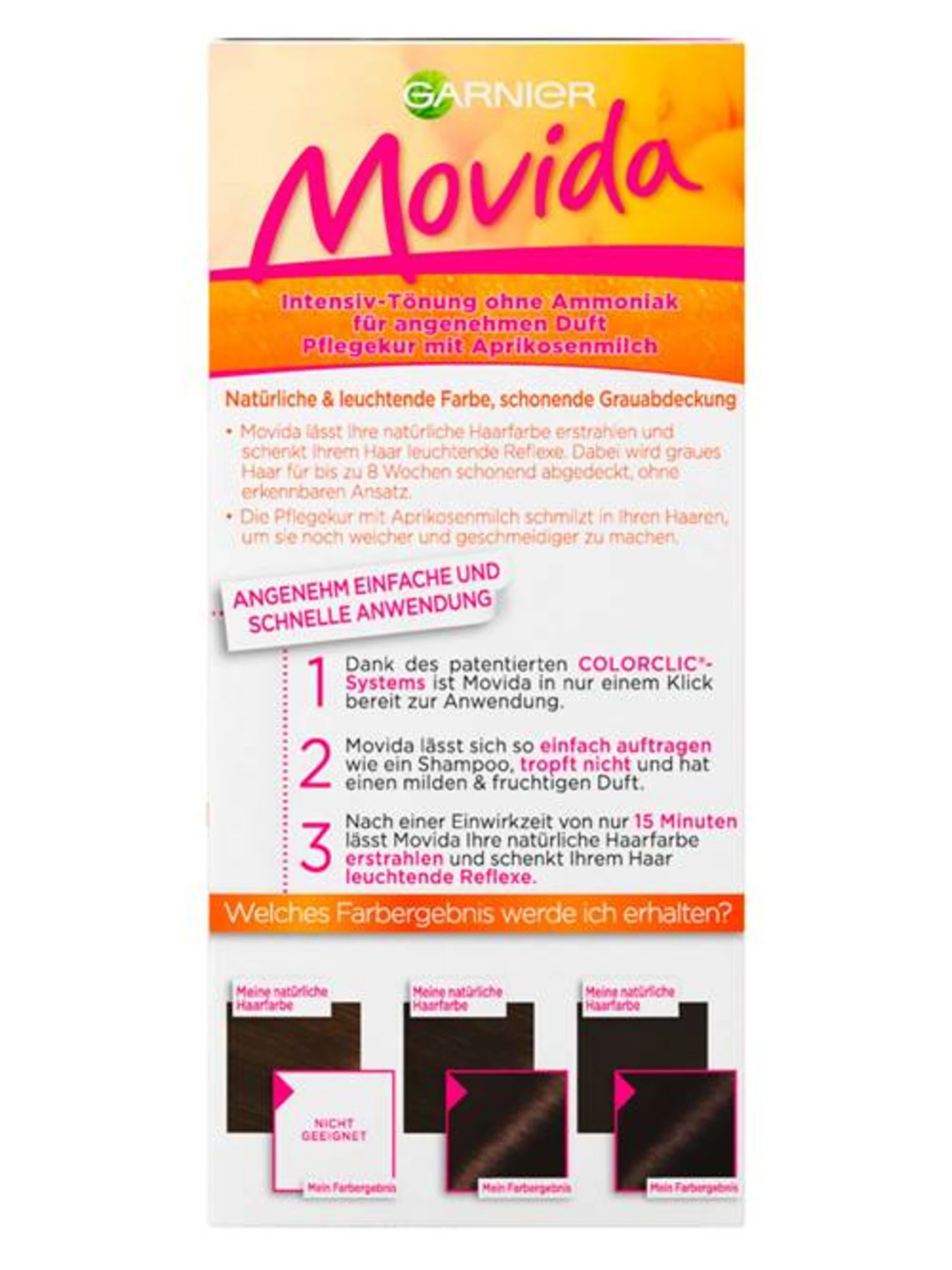 Garnier Movida Intensiv-Tönung 45 Dunkelbraun 6 Garnier Movida Intensiv-Tönung 45 Dunkelbraun – Bild 4