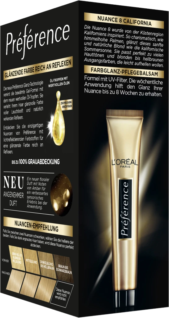 L’Oréal Paris Préférence Permanente Haarfarbe 8 Naturblond (California) 4 L’Oréal Paris Préférence Permanente Haarfarbe 8 Naturblond (California) – Bild 2