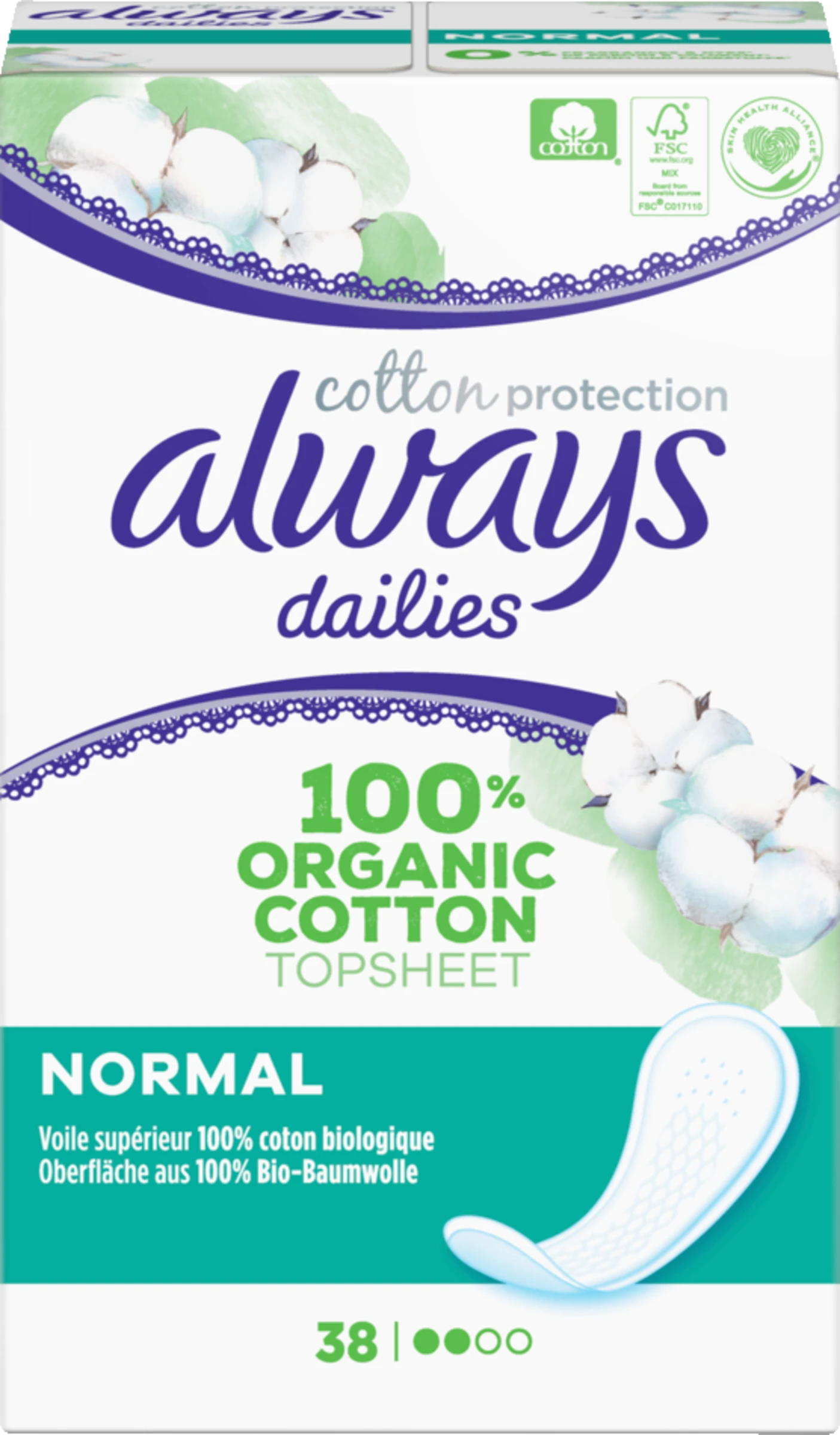 Always Dailies Cotton Protection Slipeinlagen Normal 3 Always Dailies Cotton Protection Slipeinlagen Normal