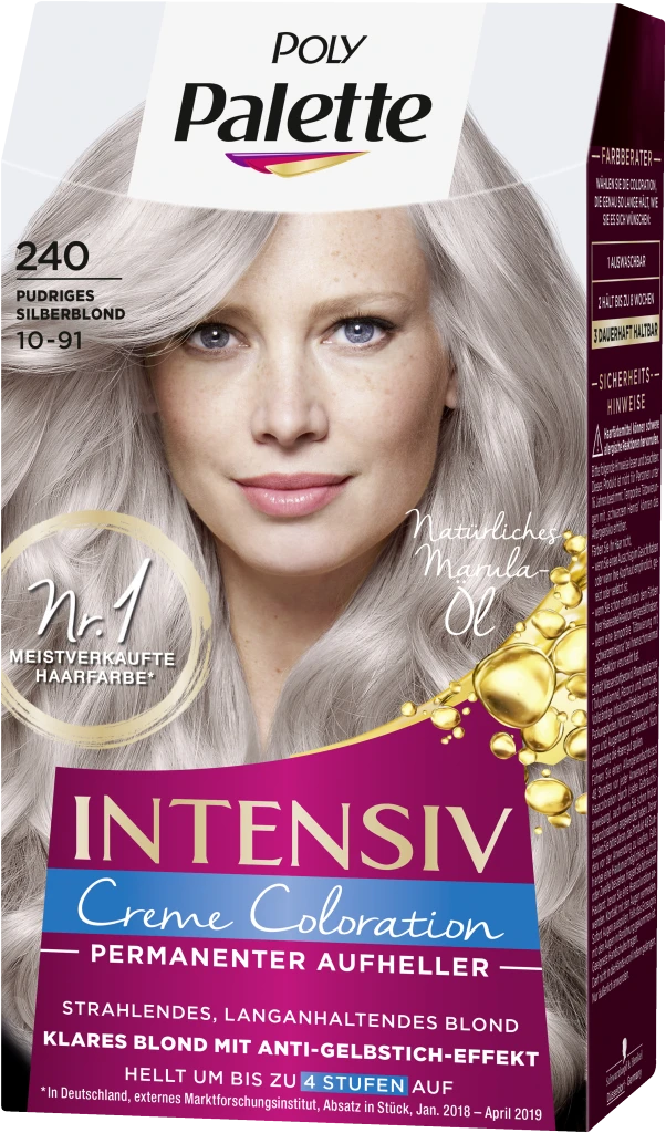 Poly Palette Intensiv Creme Coloration Haarfarbe Pudriges Silberblond 240 3 Poly Palette Intensiv Creme Coloration Haarfarbe Pudriges Silberblond 240