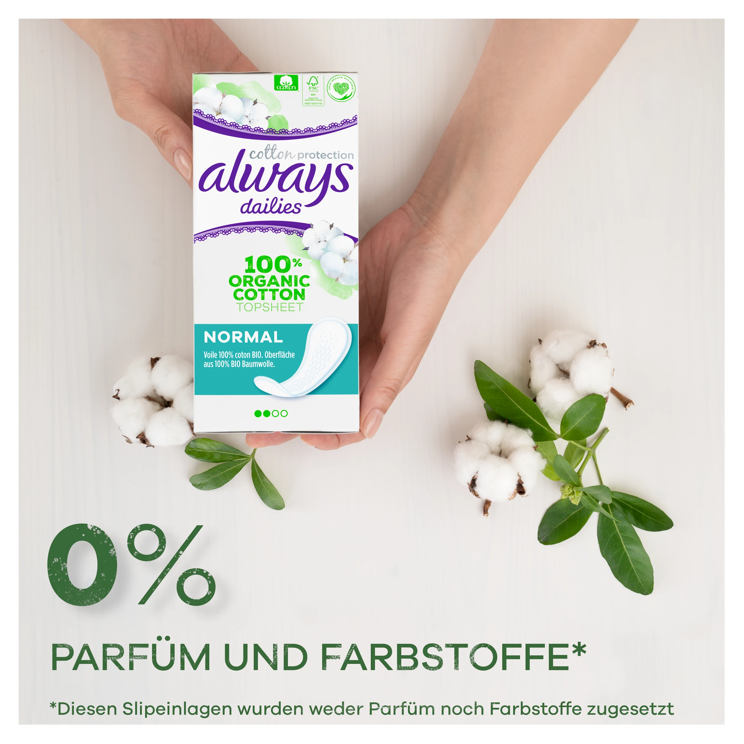 Always Dailies Cotton Protection Slipeinlagen Normal 4 Always Dailies Cotton Protection Slipeinlagen Normal – Bild 2