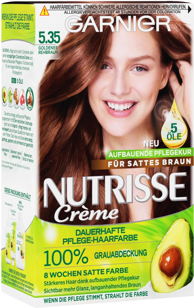 Garnier Nutrisse Creme 5.35 Goldenes Rehbraun 3 Garnier Nutrisse Creme 5.35 Goldenes Rehbraun