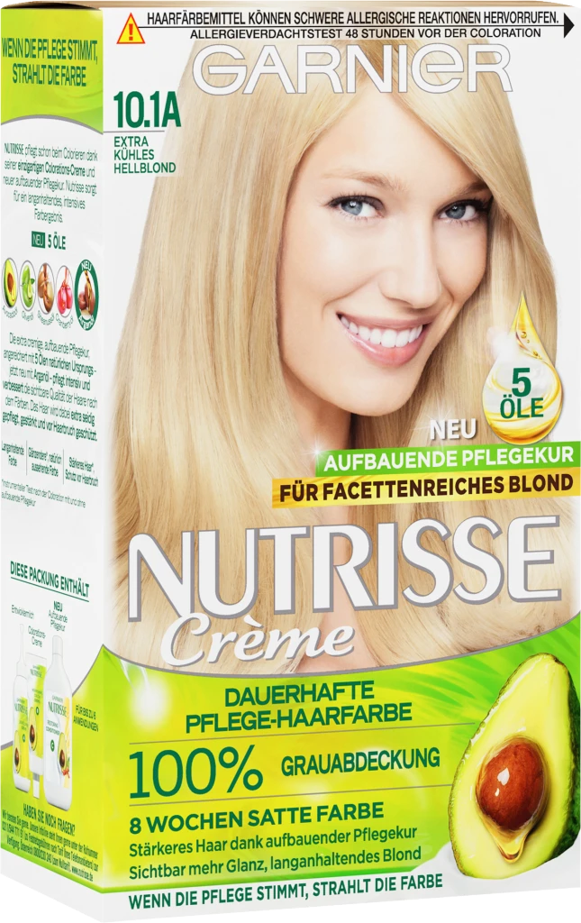 Garnier Nutrisse Creme 10.1A Extra Kühles Hellblond 2 Garnier Nutrisse Creme 10.1A Extra Kühles Hellblond