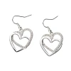 Accessories Ohrhänger Silberglänzend Mit Doppeltem Herzanhänger