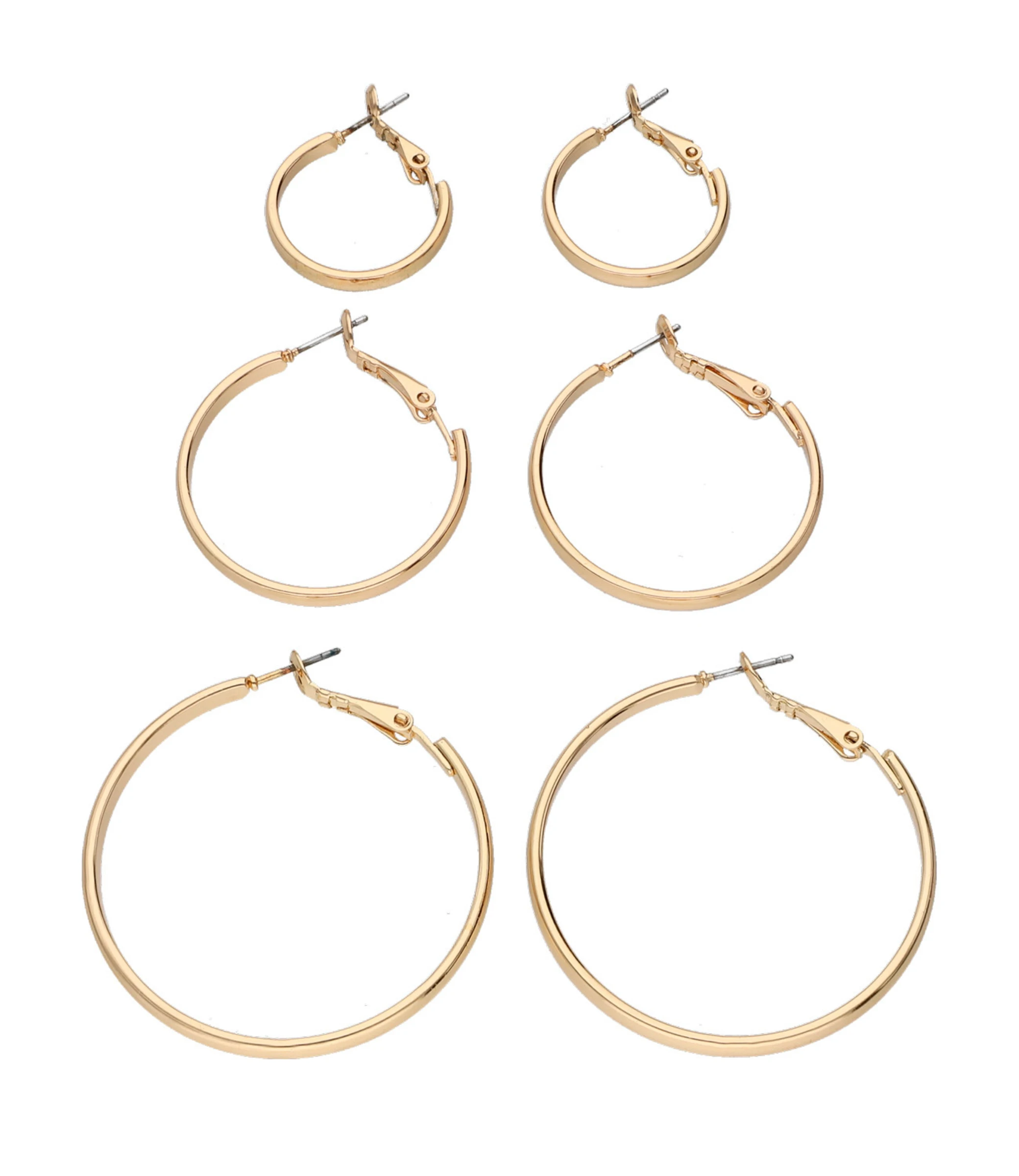 Accessories Creolenset Goldfarben In Verschiedenen Größen 3 Accessories Creolenset Goldfarben In Verschiedenen Größen