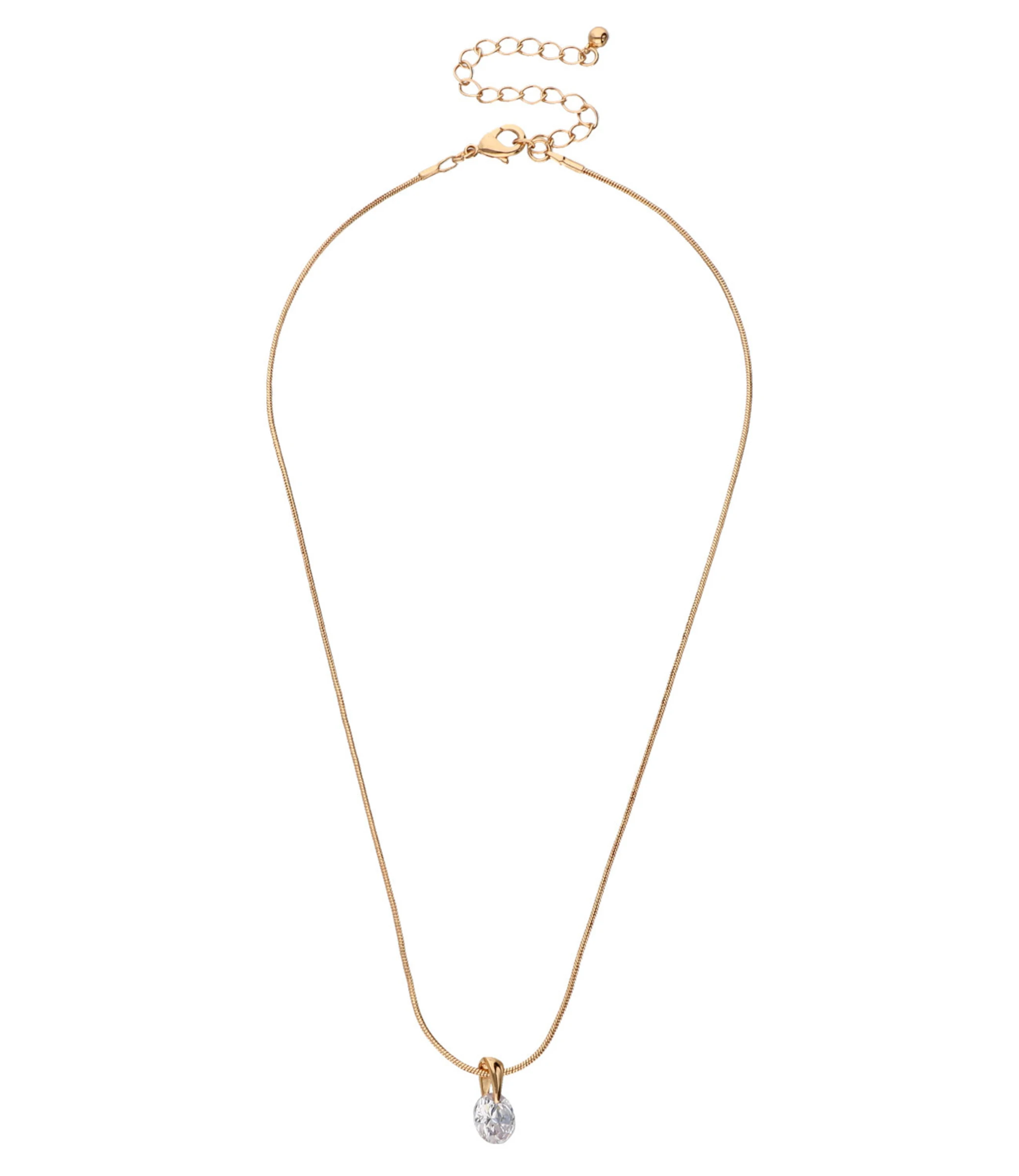 Accessories Halskette Goldfarben Mit Zirkonia-Anhänger 3 Accessories Halskette Goldfarben Mit Zirkonia-Anhänger