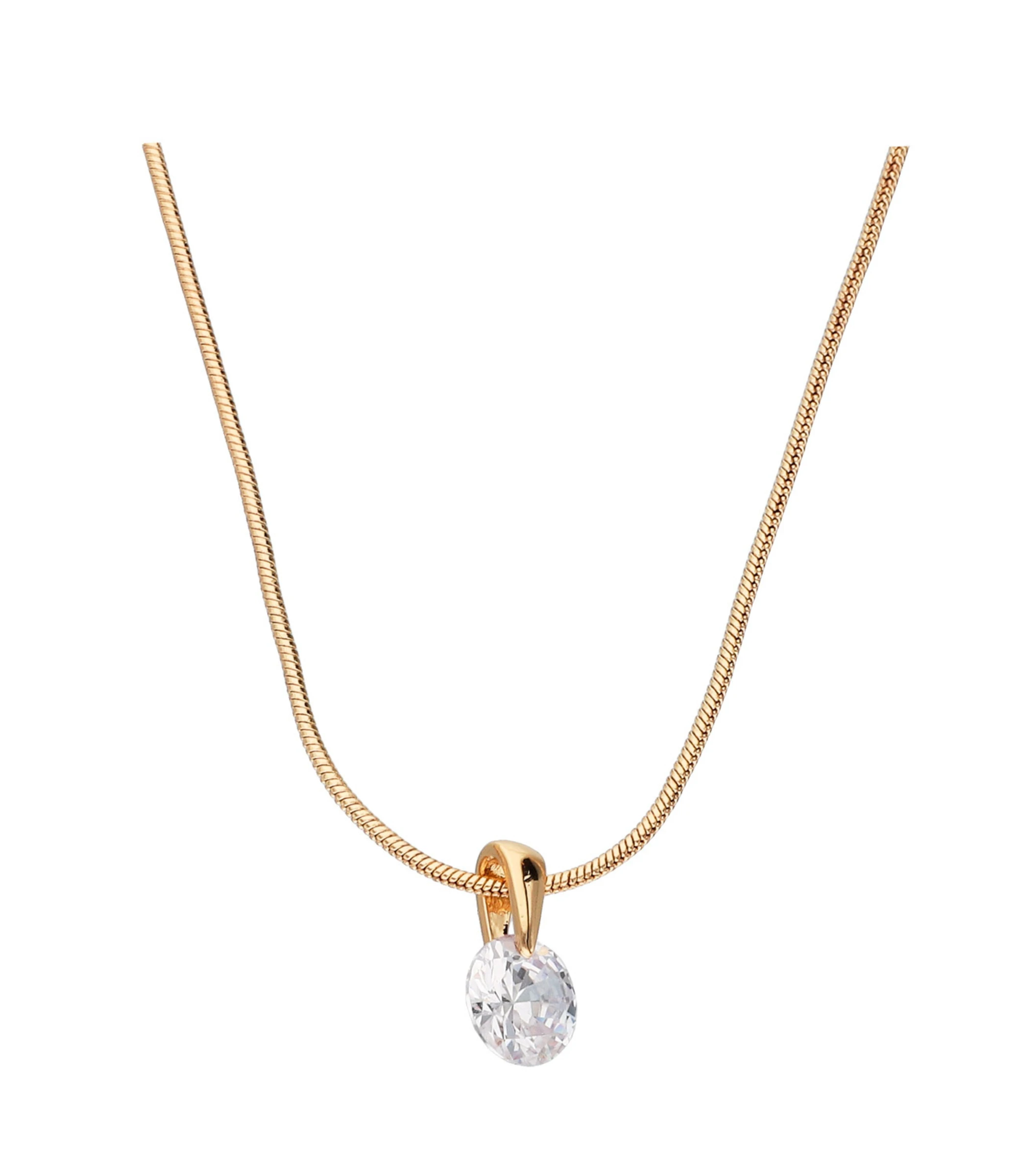 Accessories Halskette Goldfarben Mit Zirkonia-Anhänger 4 Accessories Halskette Goldfarben Mit Zirkonia-Anhänger – Bild 2