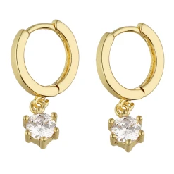 Accessories Creolen Goldglänzend Mit Zirkonia-Anhänger