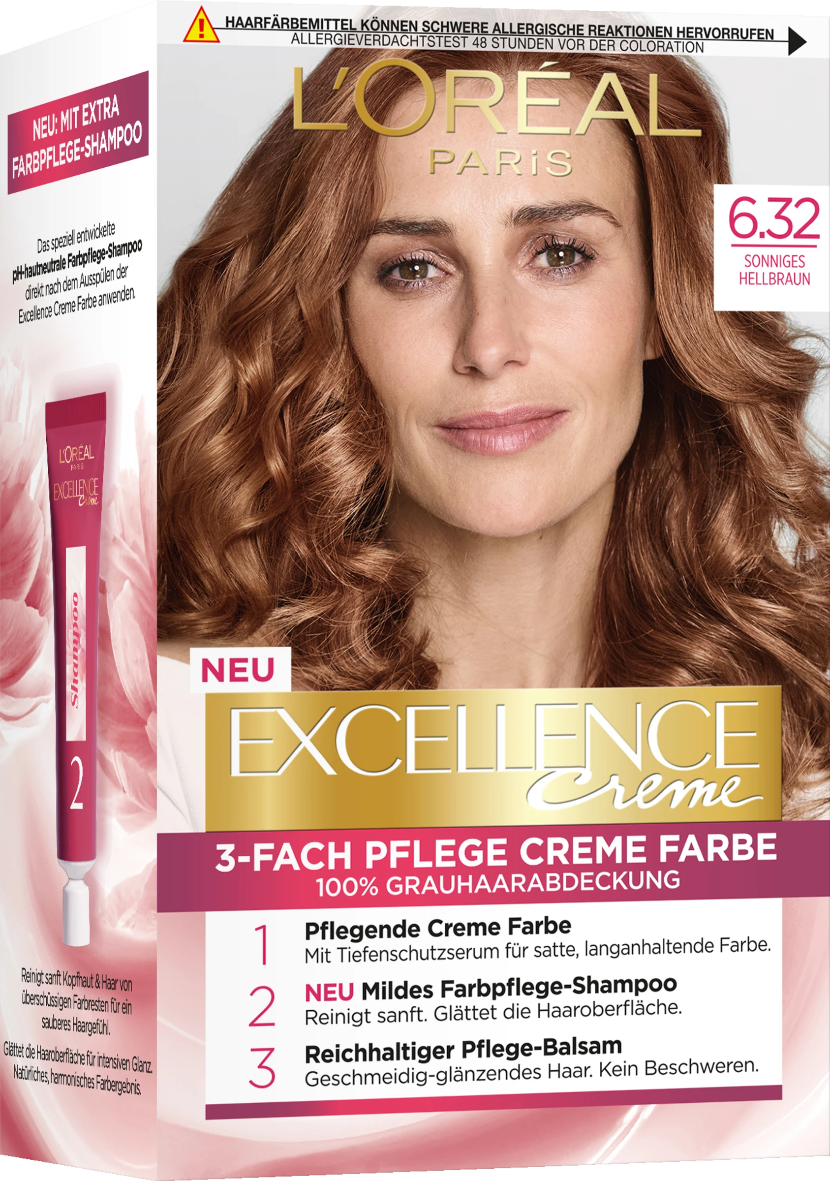 L’Oréal Paris Excellence Crème 6.32 Sonniges Hellbraun 3 L’Oréal Paris Excellence Crème 6.32 Sonniges Hellbraun