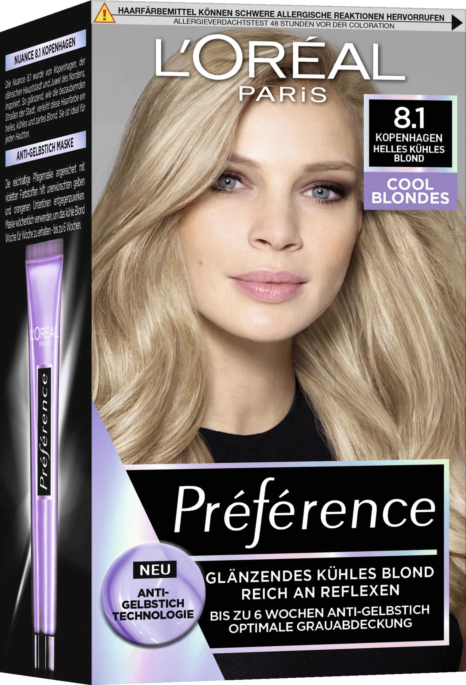 L’Oréal Paris Préférence Cool Blondes 8.1 Helles Kühles Blond (Kopenhagen) 3 L’Oréal Paris Préférence Cool Blondes 8.1 Helles Kühles Blond (Kopenhagen)
