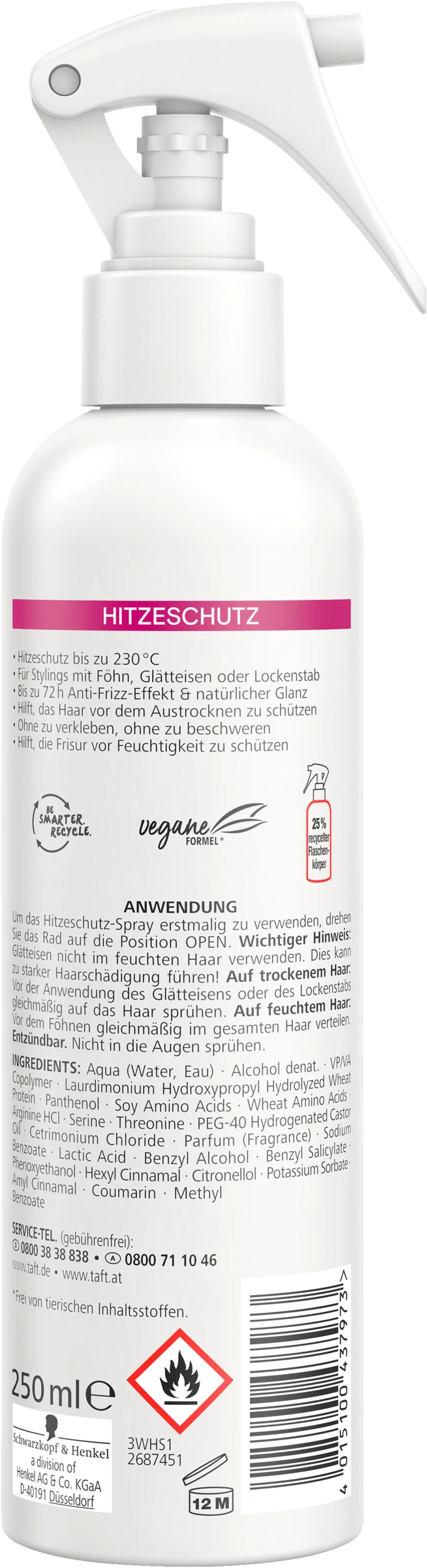 Schwarzkopf Taft Hitzeschutz-Spray 4 Schwarzkopf Taft Hitzeschutz-Spray – Bild 2