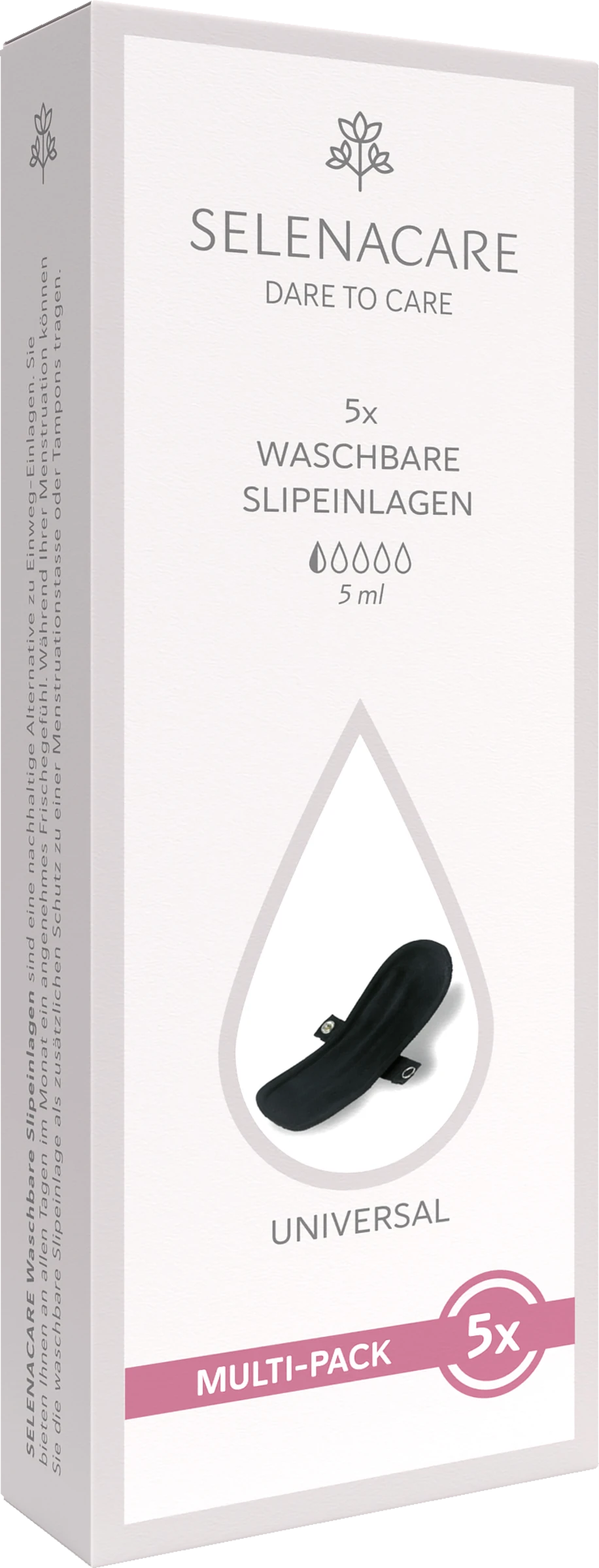 Selenacare Waschbare Slipeinlage Schwarz Multi-Pack 4 Selenacare Waschbare Slipeinlage Schwarz Multi-Pack – Bild 2