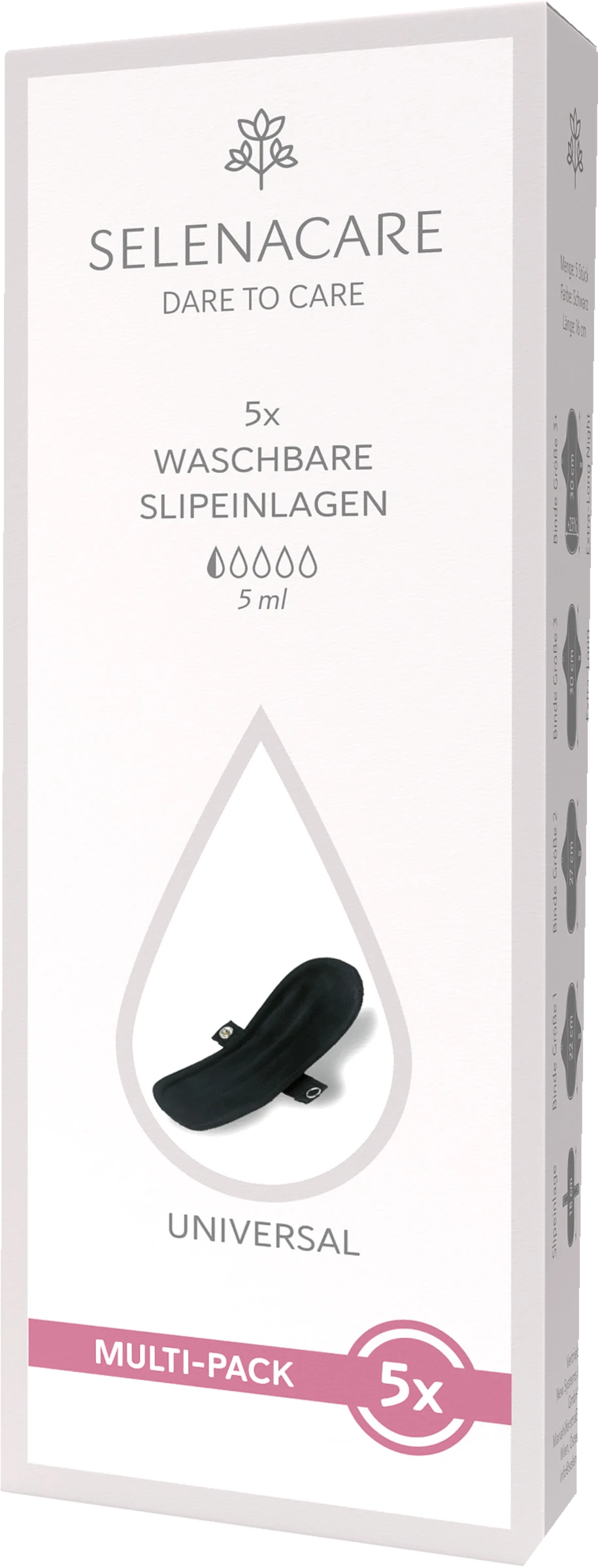 Selenacare Waschbare Slipeinlage Schwarz Multi-Pack 5 Selenacare Waschbare Slipeinlage Schwarz Multi-Pack – Bild 3