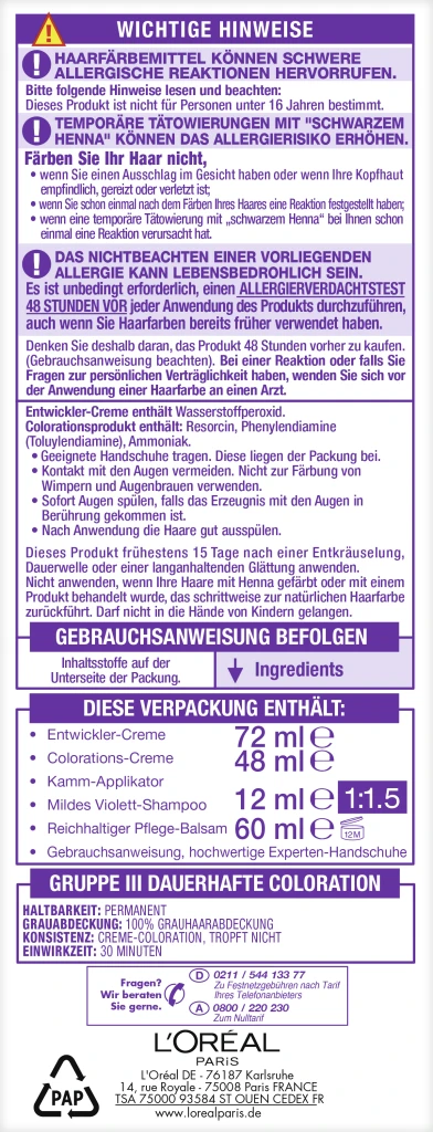 L’Oréal Paris Excellence Cool Creme 4.11 Ultra Kühles Mittelbraun 4 L’Oréal Paris Excellence Cool Creme 4.11 Ultra Kühles Mittelbraun – Bild 2