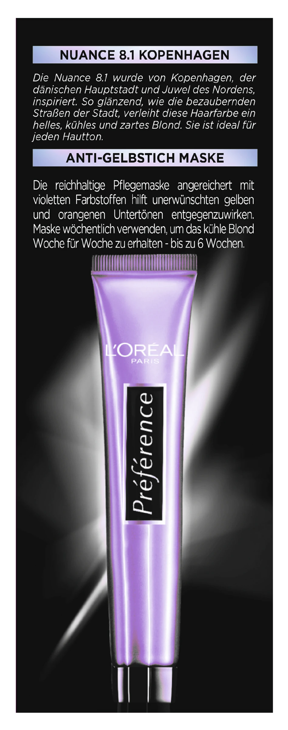 L’Oréal Paris Préférence Cool Blondes 8.1 Helles Kühles Blond (Kopenhagen) 5 L’Oréal Paris Préférence Cool Blondes 8.1 Helles Kühles Blond (Kopenhagen) – Bild 3
