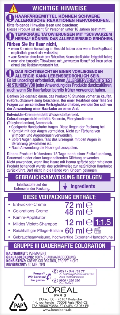 L’Oréal Paris Excellence Cool Creme 8.11 Ultra Kühles Hellblond 4 L’Oréal Paris Excellence Cool Creme 8.11 Ultra Kühles Hellblond – Bild 2