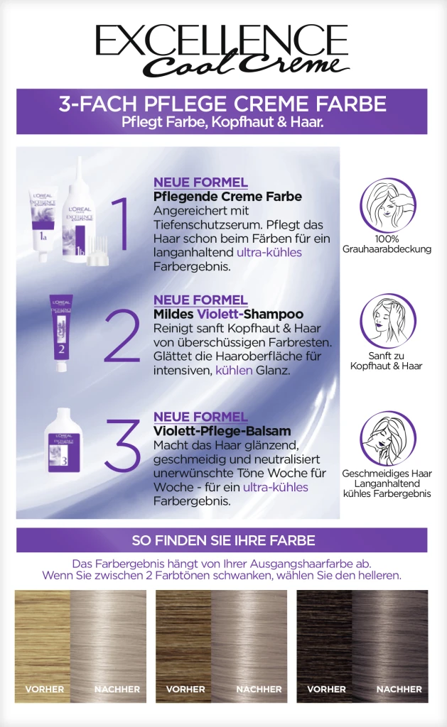L’Oréal Paris Excellence Cool Creme 8.11 Ultra Kühles Hellblond 6 L’Oréal Paris Excellence Cool Creme 8.11 Ultra Kühles Hellblond – Bild 4