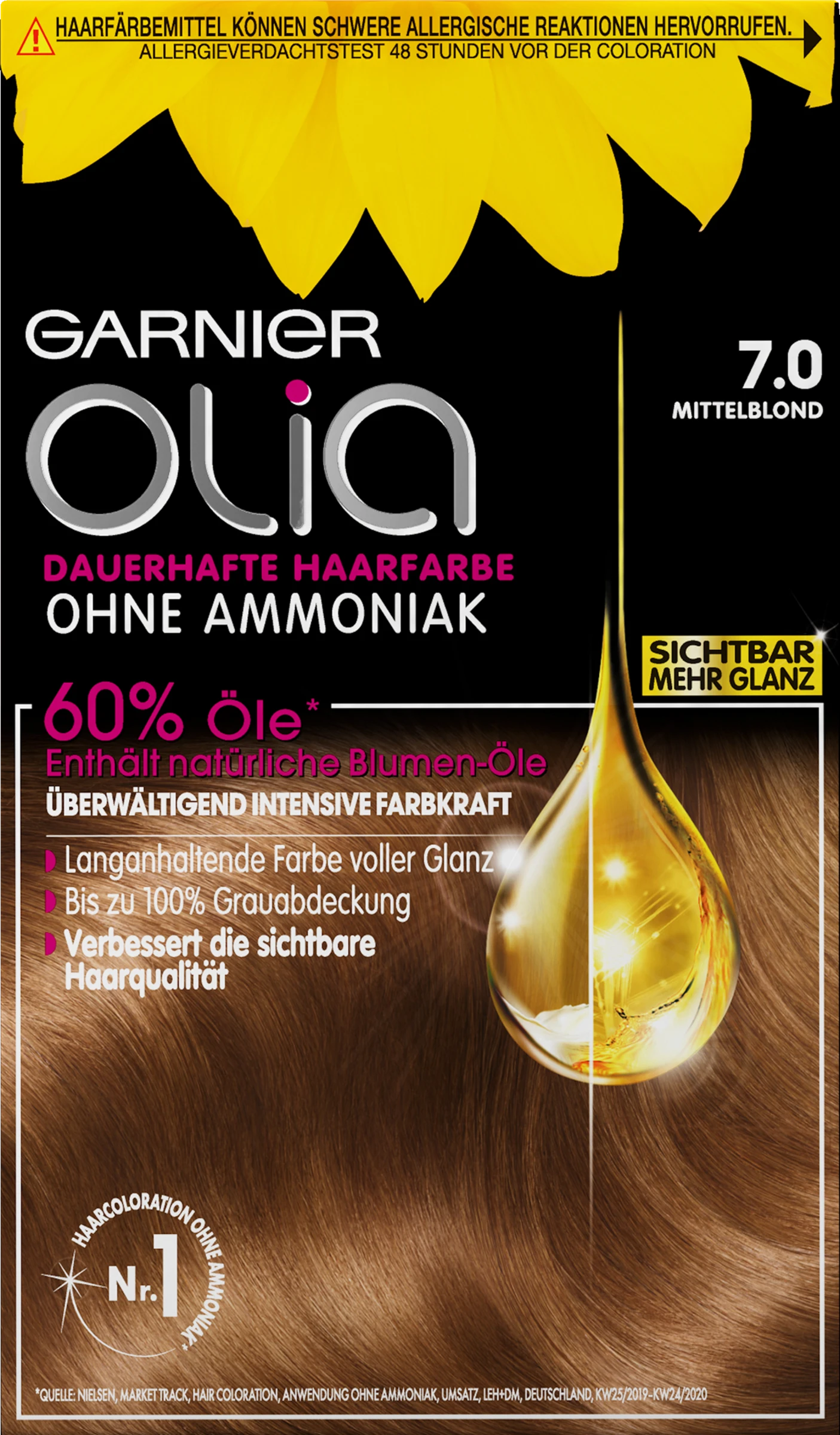 Garnier Olia Dauerhafte Haarfarbe 7.0 Mittelblond 3 Garnier Olia Dauerhafte Haarfarbe 7.0 Mittelblond