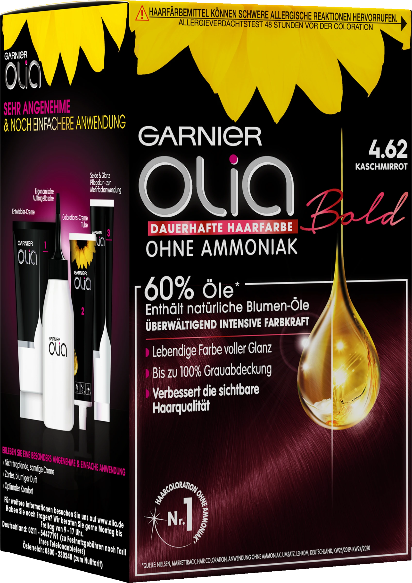 Garnier Olia Dauerhafte Haarfarbe 4.62 Kaschmirrot 4 Garnier Olia Dauerhafte Haarfarbe 4.62 Kaschmirrot – Bild 2