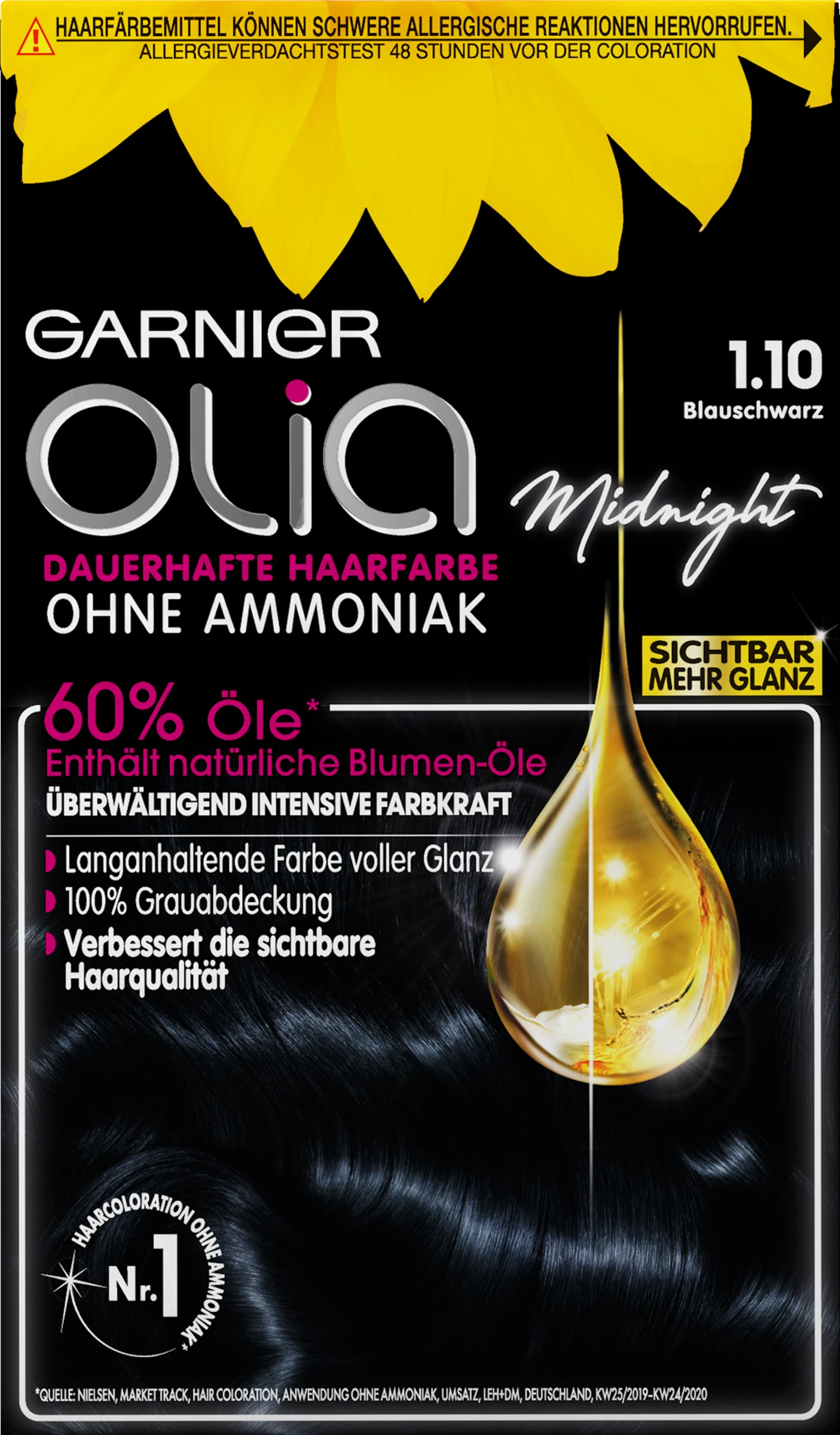 Garnier Olia 1.10 Blau Schwarz Dauerhafte Haarfarbe 3 Garnier Olia 1.10 Blau Schwarz Dauerhafte Haarfarbe