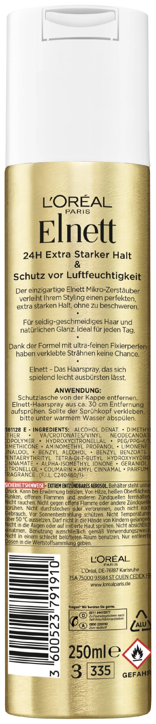 L’Oréal Paris Elnett Ultra-Feines Haarspray Extra Starker Halt 4 L’Oréal Paris Elnett Ultra-Feines Haarspray Extra Starker Halt – Bild 2