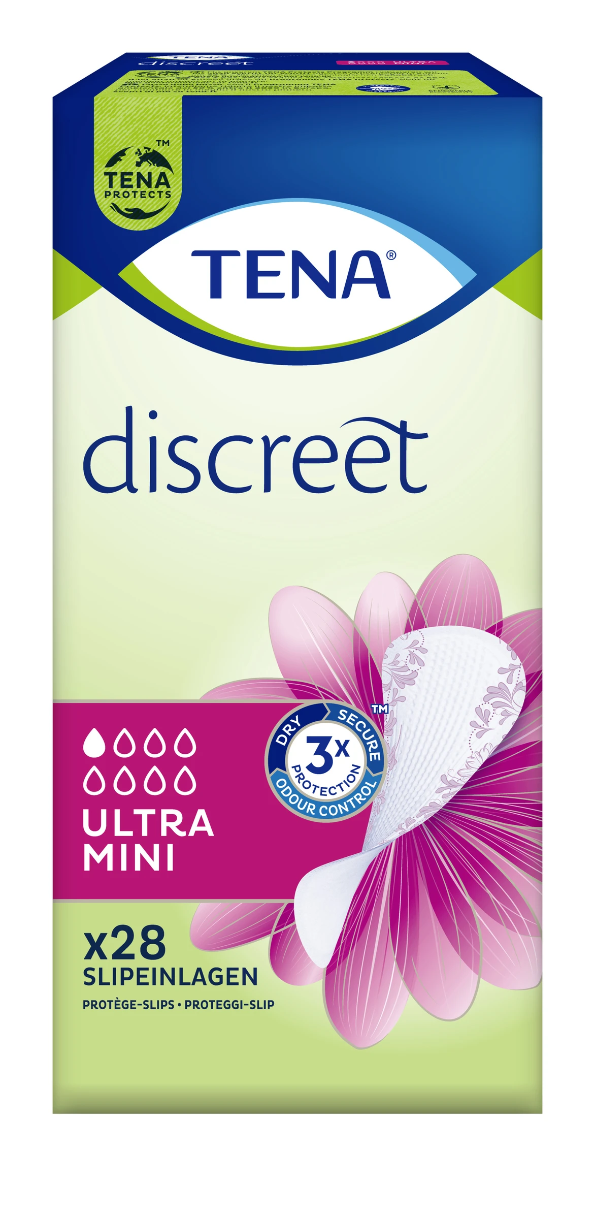 TENA Discreet Ultra Mini Slipeinlagen 3 TENA Discreet Ultra Mini Slipeinlagen