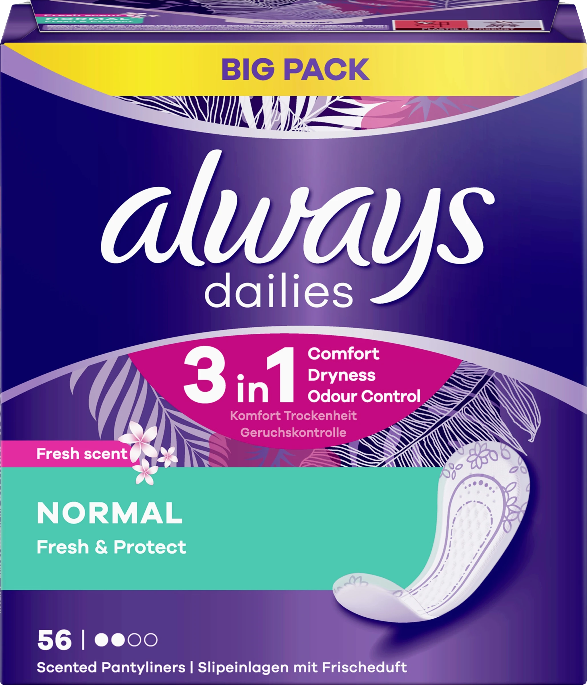 Always Dailies Normal Fresh & Protect Fresh Slipeinlagen Big Pack 3 Always Dailies Normal Fresh & Protect Fresh Slipeinlagen Big Pack