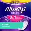 Always® Dailies 3in1 Normal Fresh & Protect Slipeinlagen Big Pack 1 Always® Dailies 3in1 Normal Fresh & Protect Slipeinlagen Big Pack -Always® shop MAM 7443212 SHOP IMAGE 1.5
