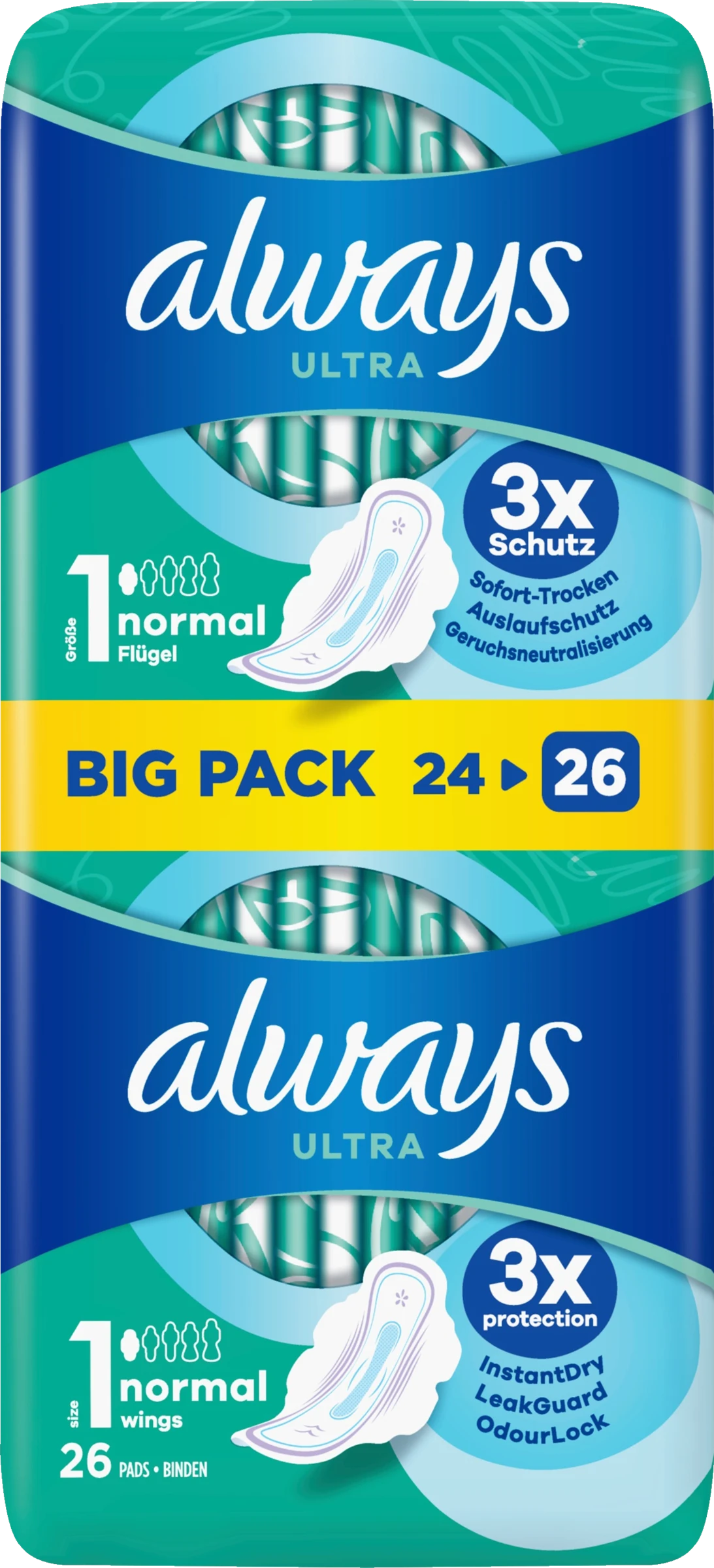 Always® Ultra Normal Binden Mit Flügeln Big Pack 3 Always® Ultra Normal Binden Mit Flügeln Big Pack