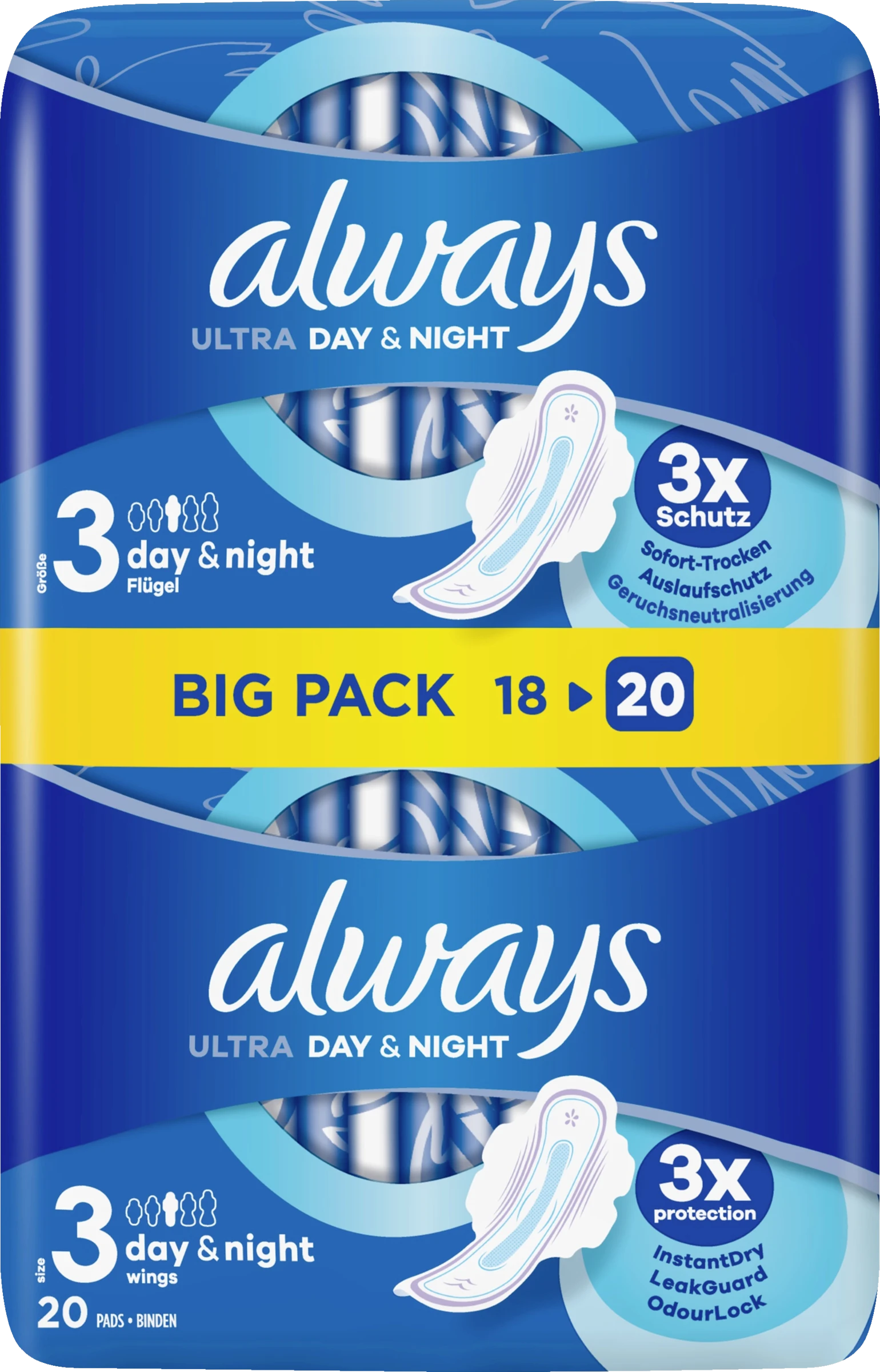 Always® Ultra Day & Night Binden Mit Flügeln Big Pack 3 Always® Ultra Day & Night Binden Mit Flügeln Big Pack