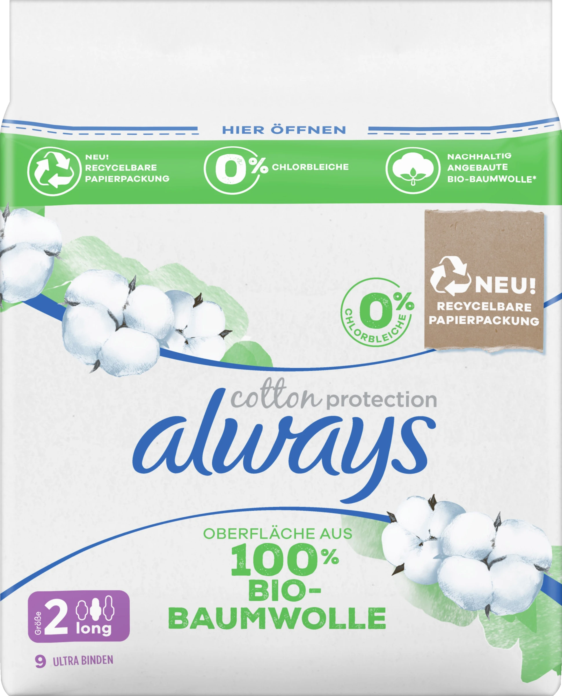 Always® Cotton Protection Binden Mit Flügeln Long Gr. 2 3 Always® Cotton Protection Binden Mit Flügeln Long Gr. 2