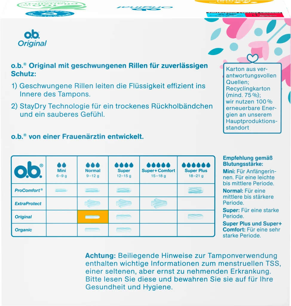 O.b. Original Tampons Normal 6 O.b. Original Tampons Normal – Bild 4