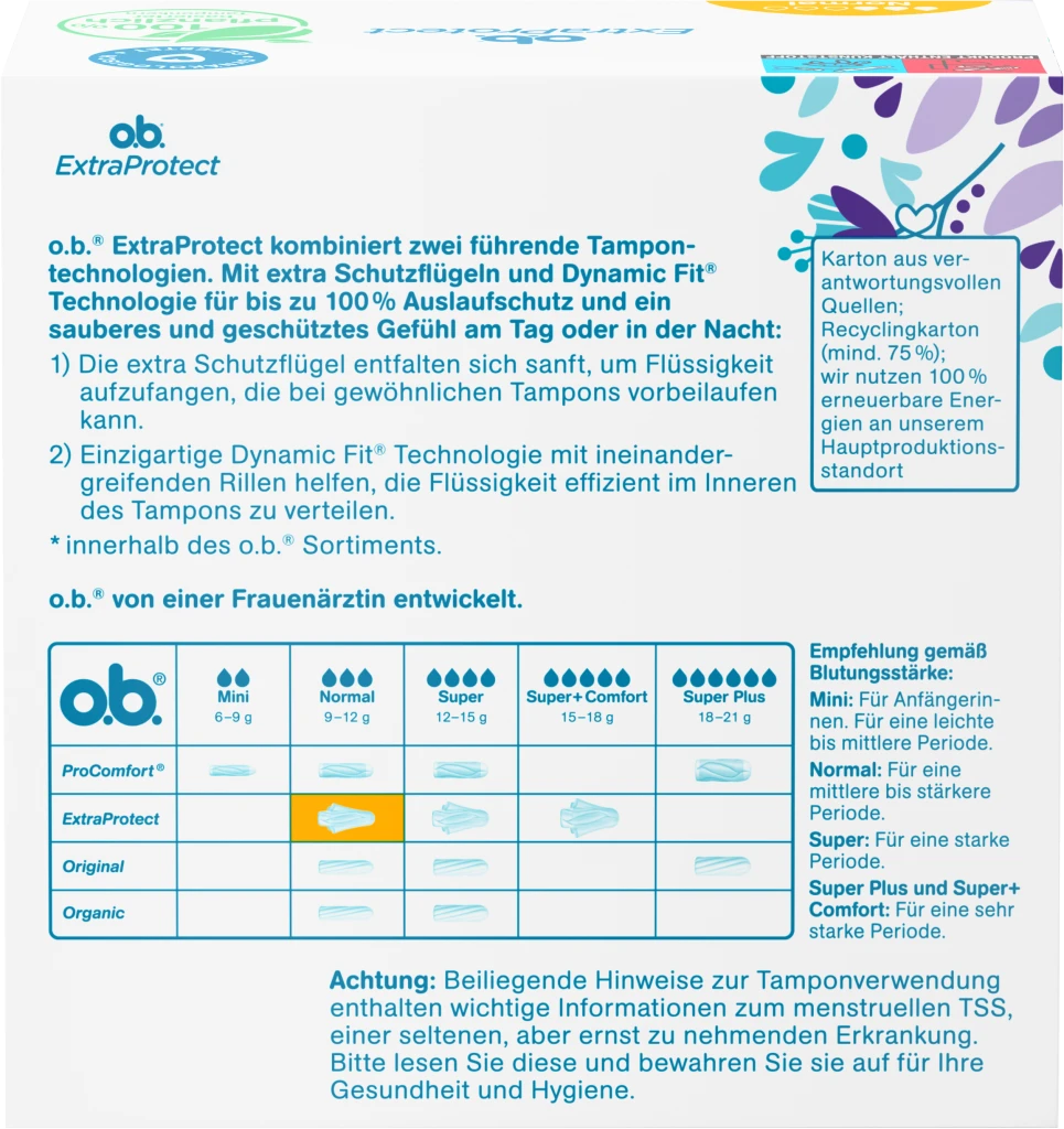 O.b. ExtraProtect Tampons Normal 4 O.b. ExtraProtect Tampons Normal – Bild 2