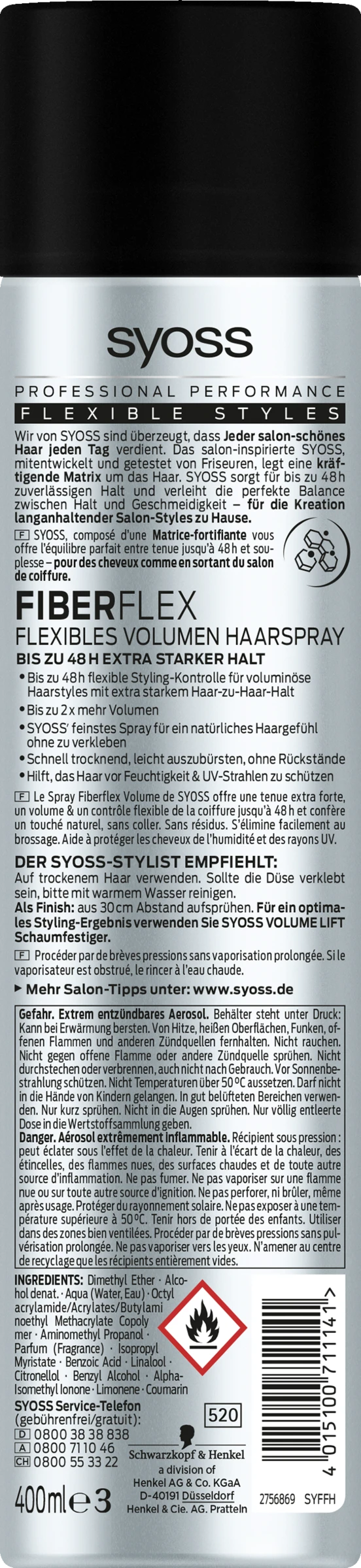 Syoss Haarspray Fiber Flex Flexibles Volumen 4 Syoss Haarspray Fiber Flex Flexibles Volumen – Bild 2