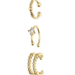 Accessories Earcuffs Im Set Vergoldet Mit Zirkonia-Steinen