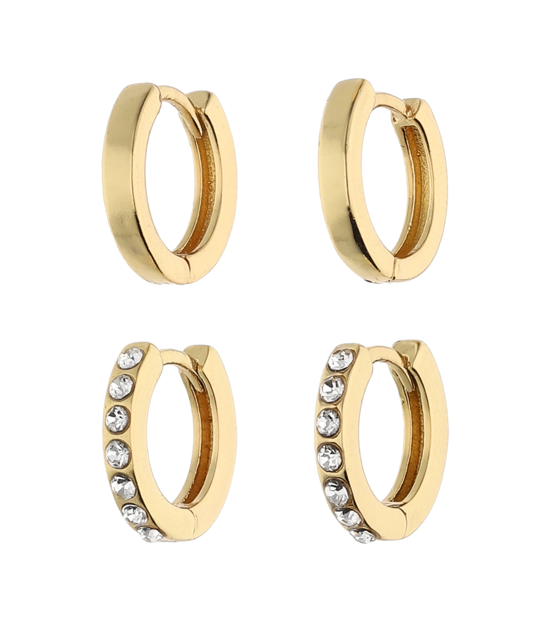 Accessories Creolen Im Set Vergoldet Mit Strasssteinen 3 Accessories Creolen Im Set Vergoldet Mit Strasssteinen