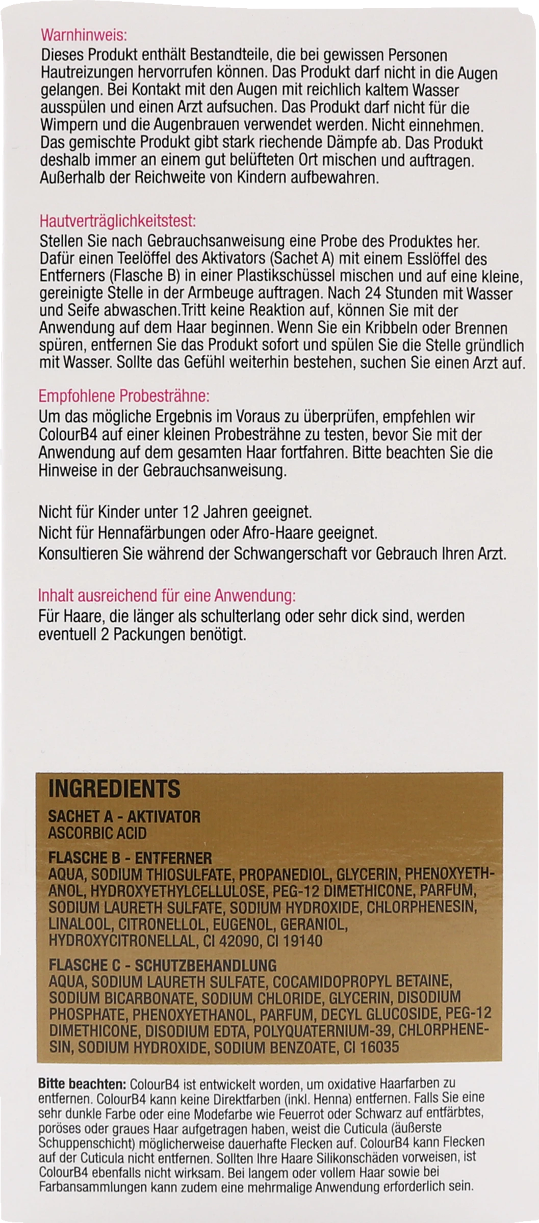 ColorB4 ColourB4 EXTRA Haarfarben-Entferner 5 ColorB4 ColourB4 EXTRA Haarfarben-Entferner – Bild 3