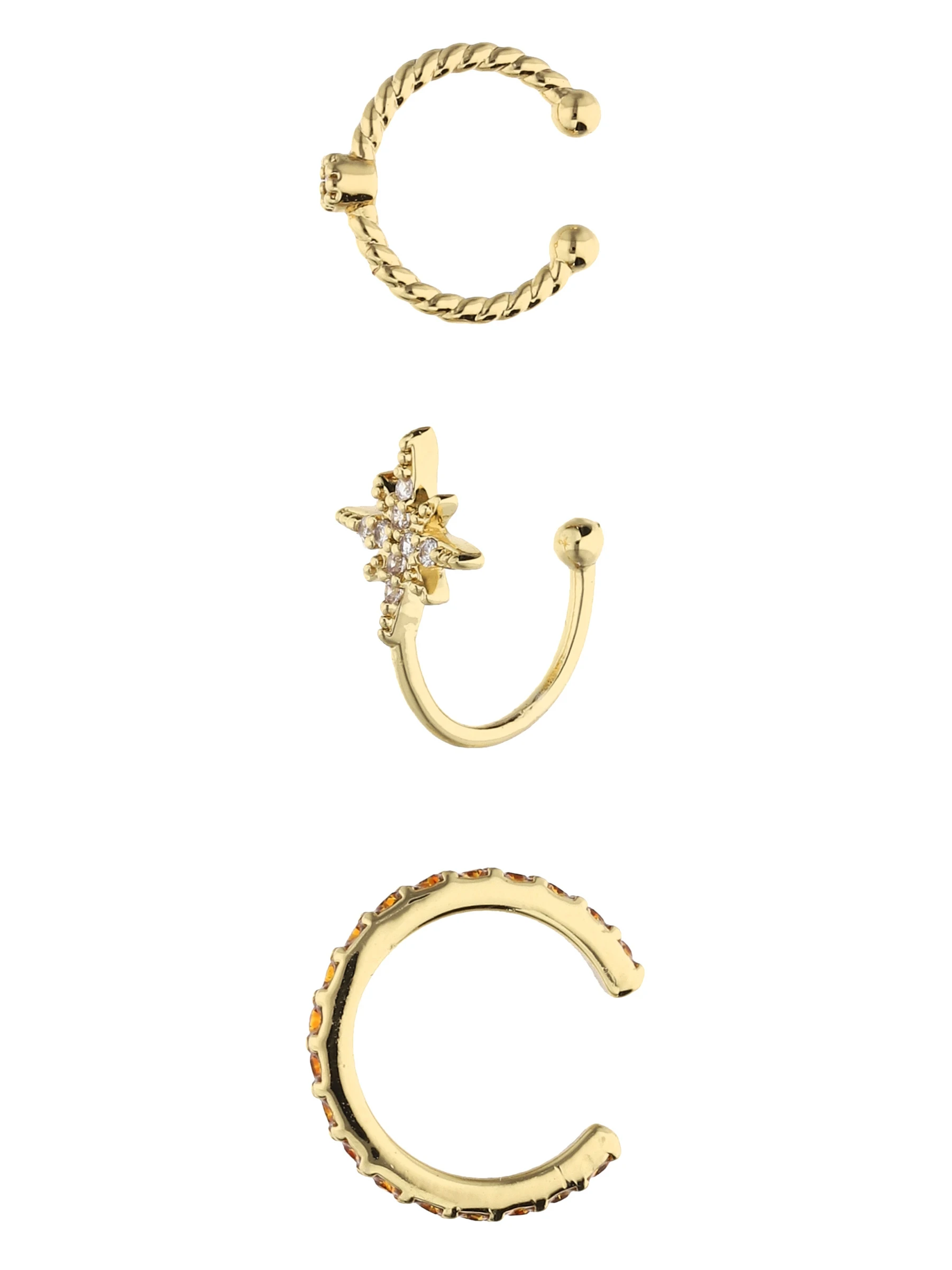 Accessories Earcuff-Set Vergoldet Mit Nordstern-Motiv Und Strasssteinen 4 Accessories Earcuff-Set Vergoldet Mit Nordstern-Motiv Und Strasssteinen – Bild 2