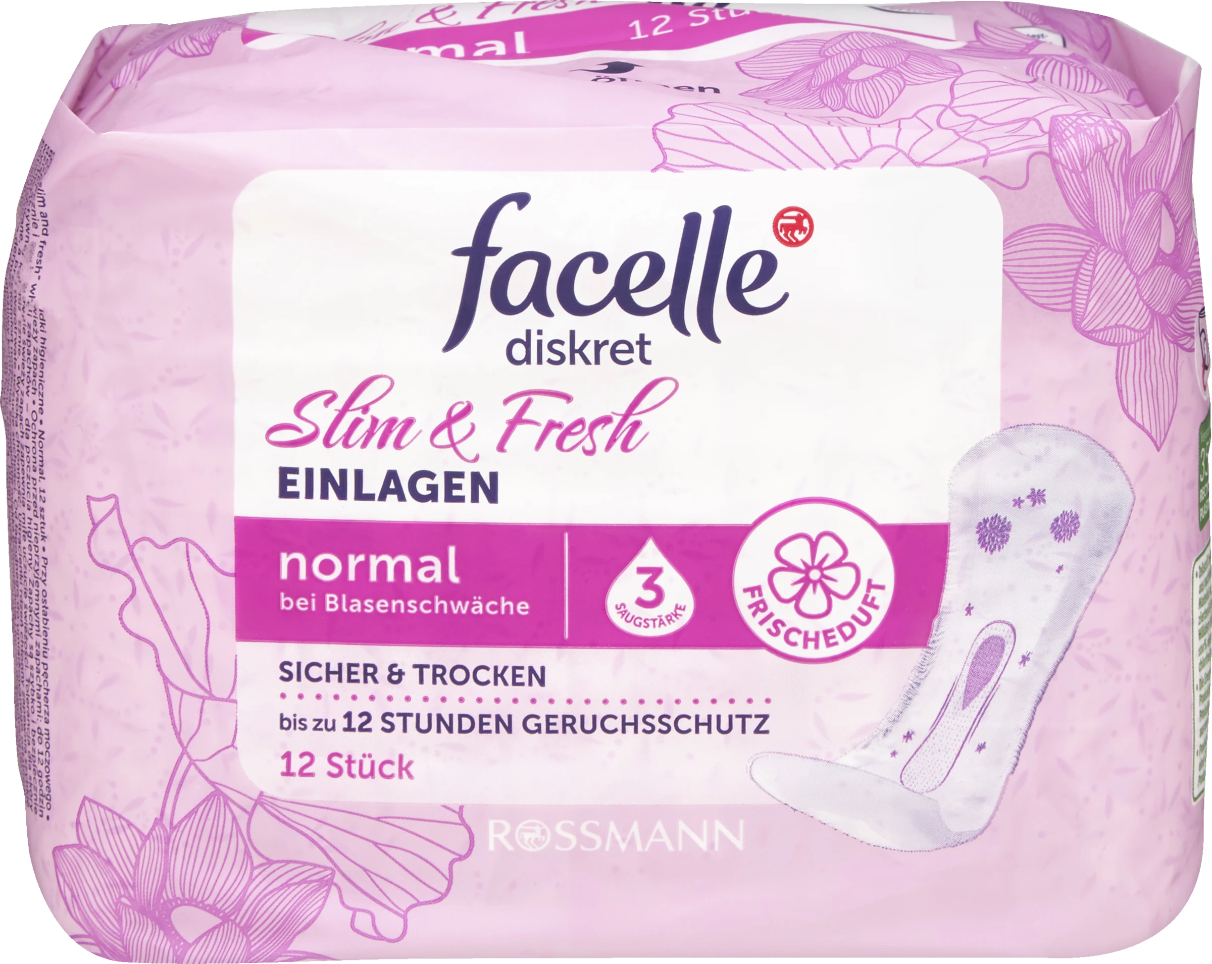 Facelle Diskret Hygiene Einlagen Slim & Fresh Normal Frischeduft 3 Facelle Diskret Hygiene Einlagen Slim & Fresh Normal Frischeduft