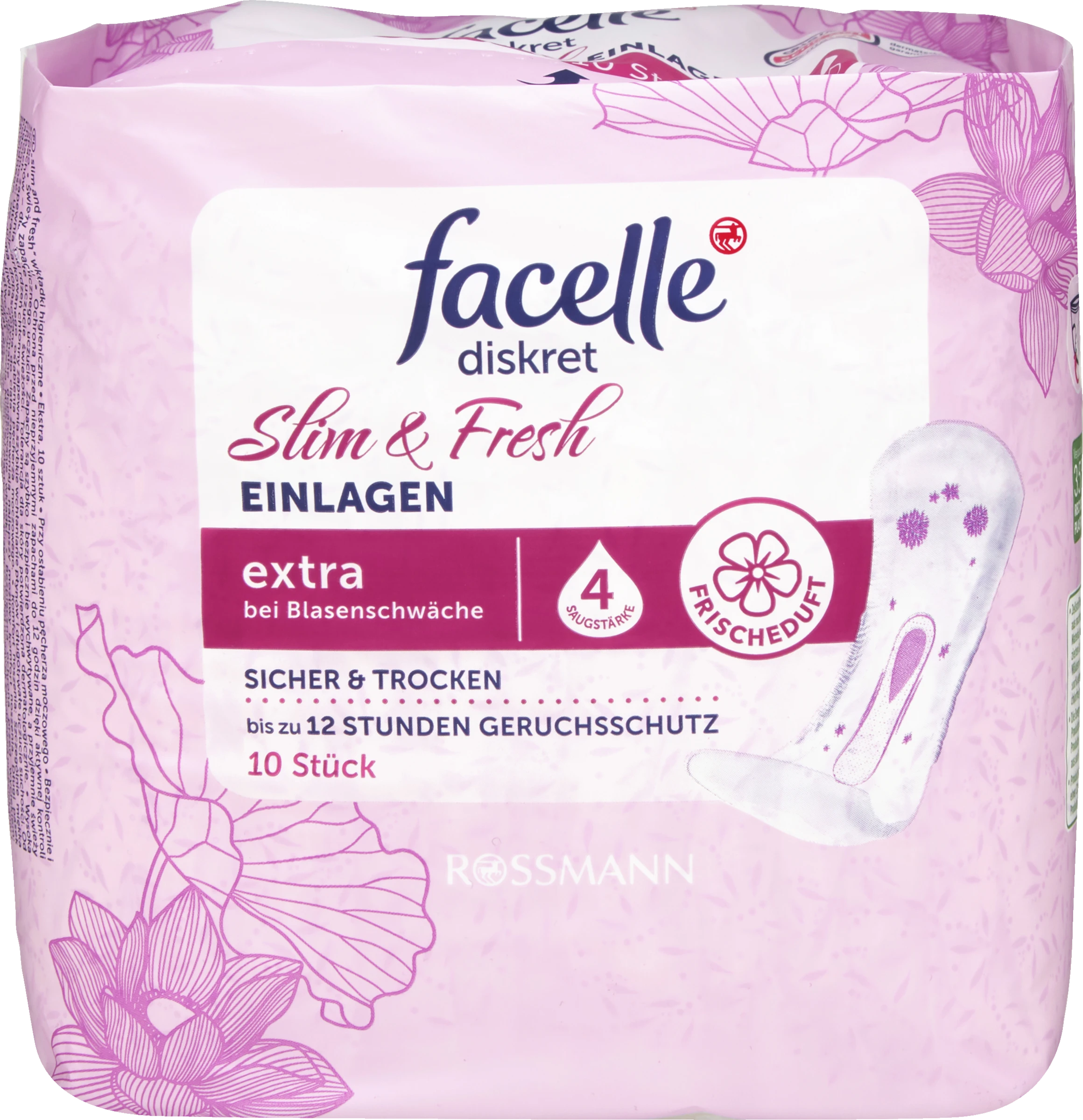 Facelle Diskret Hygiene Einlagen Slim & Fresh Extra 3 Facelle Diskret Hygiene Einlagen Slim & Fresh Extra