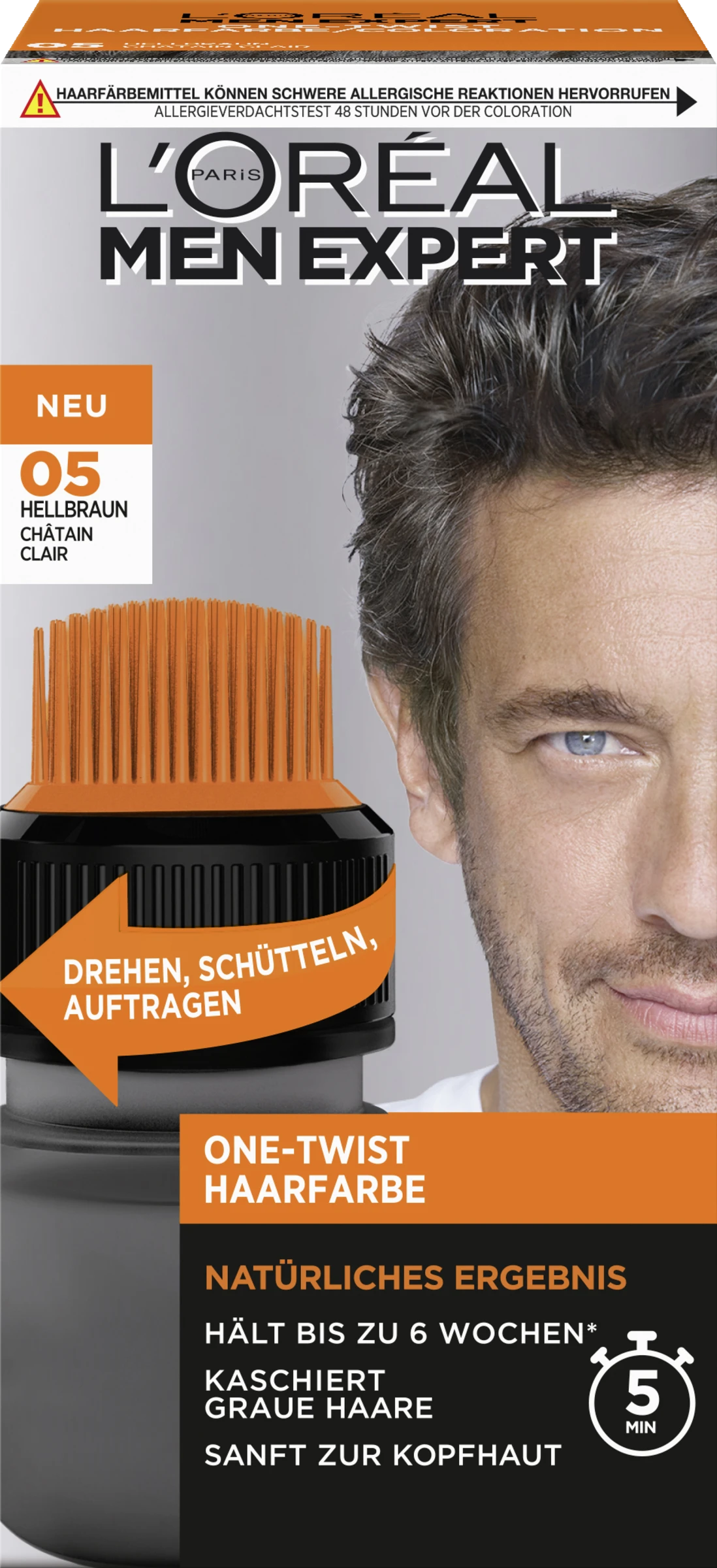 L’Oréal Paris Men Expert One-Twist Haarfarbe 05 Hellbraun 3 L’Oréal Paris Men Expert One-Twist Haarfarbe 05 Hellbraun