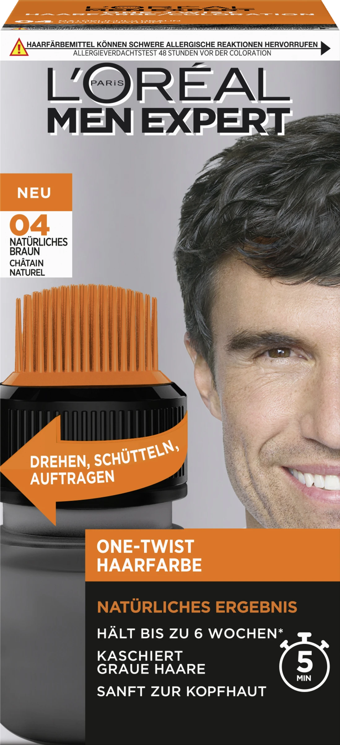 L’Oréal Paris Men Expert One-Twist Haarfarbe 04 Natürliches Braun 3 L’Oréal Paris Men Expert One-Twist Haarfarbe 04 Natürliches Braun