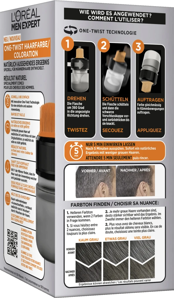 L’Oréal Paris Men Expert One-Twist Haarfarbe 05 Hellbraun 5 L’Oréal Paris Men Expert One-Twist Haarfarbe 05 Hellbraun – Bild 3